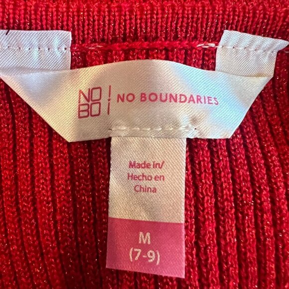 No Boundaries Women's Hot Red Sparkly Tank with gold chai strap, Size Medium - Picture 6 of 8